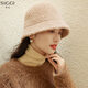 Siggi autumn and winter fisherman hat women's wool hat fashion versatile bucket hat plus velvet warm basin hat camel