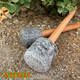 Green garlic hammer, stone mortar, hammer, pepper hammer, garlic pounder, stone rod, medicine pestle, grinding wooden stick, stone hammer, wooden stick, stone hammer diameter 11 cm