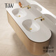 特拉维尔（TW）浴室柜LED镜组合北欧轻奢挂墙镜子民宿酒店卫生间洗漱台洗手台 5012人造石盆+镜+浴柜长180cm