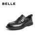 Belle Men's Shoes Business Formal Leather Shoes Shopping Mall Same Style Comfortable Genuine Leather Slip-on Loafers 7WM01AM3 Pre-sale Black 42 (260mm)