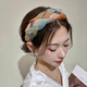 Xiangwan headband, retro blue and orange headband, high skull headband, feminine hairpin, high-end, versatile hairband, outer hair accessory