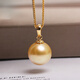 DRJEFUN South Sea gold bead pendant natural freshwater pearl 18K gold thick gold version pendant extremely bright untoned natural gold South 14.5-15mm
