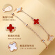 Helena Four-leaf Crocodile Bracelet Women's Fashion Jewelry Ladies' High-end Jewelry Valentine's Day Gifts to Girlfriend Wife's Birthday Gifts Four-leaf Crocodile Red Agate Bracelet