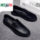 
CARTELO trendy brand new 2025 spring and summer men's shoes business men's British casual leather shoes thick sole bean shoes lazy 9903 black 40
