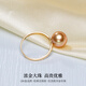 Haitong selected thick gold simple South Sea gold beads and pearl ring for women Jian Jie 18K gold seawater pearl ring S grade/almost flawless 10-11mm thick gold (No. 14 ring)