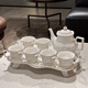 Xibaisheng complete tea set, housewarming gift, ceramic tea set, wedding gift, light luxury gift box, tea cup set, European cup set 021 gift box style