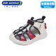 Dr. Jiang (DRKONG) Summer Boys' Sandals, Medium and Large Children's Baotou Full Contact Healthy Baotou Boys' Sandals Rice/Blue 25 Size Suitable for Feet Length Approximately 15.2-15.8cm