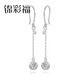 Jincaifu pt950 platinum earrings for women platinum round beads earrings long earrings tassel ear hooks platinum round beads earrings about 2.4g
