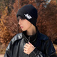 Fikawei hat men's winter woolen hat cold-proof and warm knitted hat men's Korean style outdoor windproof ear protection cotton hat cold hat black HEART knitted woolen hat (suitable for 55-59cm)