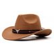 ESQTJF Tibetan tilt-up hat Western cowboy hat Tibetan felt hat new cow head prairie plateau ethnic style outdoor hat brown (cowboy calf head) M (56-58cm)