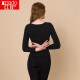 Red Bean Underwear Feminine Lace Deep V-Neck Bodysuit Suit Thin Hip Lifting Belly Slimming Autumn Clothes Autumn Pants Women 198 Charming Black One Size