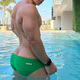 LASTKILLER's new low-waist sexy elastic tight breathable sweat-absorbent thin shorts Modal U convex bag briefs green XXL