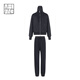 MEIYANG's just-in-time suit, the more time-traveling love vertical striped textured fleece jacket/sweatpants two-piece set, fashionable temperament and versatile suit, dark gray M
