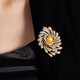 QUAMER luxury atmospheric fireworks brooch women's suit sweater high-end freshwater pearl corsage couple golden atmospheric fireworks