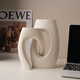 BHM art ceramic vase modern simple home creative decoration living room soft decoration high-end decoration plain embryo 21cm