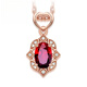 Haikai Necklace Women's Ruby Necklace Luxury Jewelry Chinese Valentine's Day Birthday Gift for Wife 0.6 Carat Pigeon Blood Red Ruby Necklace (3 Points Diamond)