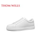 THOM WILLS white shoes for men, sweat-absorbent, breathable, casual, versatile, classic white sneakers, casual shoes, genuine leather business winter men's shoes, white G014-1 41/7.5 size