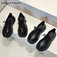 CAMILA KSENIA small leather shoes British style ladies 2025 new autumn thick sole fashion versatile single shoes platform Loaf shoes brand matte black 37
