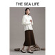 THE SEA LIFE欧海一生泡泡袖衬衫秋冬莫代尔上衣B12176 白桦色 M