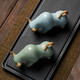 Qianyi tea pet cow ornaments twelve zodiac signs bullish tea play Ruyao open piece tea pet tea table accessories pouring tea animals Ruyao cow (bean green)