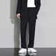 BLUE LITTLE WHITE men's slim-fitting non-iron business professional formal trousers men's black youth office worker workwear straight pants black X-01 L (120-135Jin Jin equals 0.5kg)