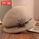 PTAH2024 autumn and winter new style dome-shaped hat, helmet-shaped hat, woolen duck tongue retro warm fashion hat, camel color