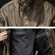 Luo Meng high-end motorcycle leather jacket men's spring and autumn 2025 new men's short comfortable large size American retro trendy brand 034 black gray L