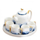 Yanze Guochao style ink ceramic water cup teapot kettle teacup cup set home living room hospitality tea set water set Guochao style ink eight-piece set-gift box