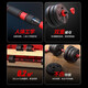 OUNAIDE dumbbell men's fitness household environmentally friendly barbell kettlebell set adjustable weightlifting beginners detachable Yaling luxury model 40Jin Jin is equal to 0.5kg one pair + seven heavy gifts