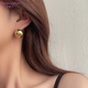 BORMENDAM round ball earrings for women, high-end, light luxury, niche, simple temperament, fashionable metal cold style earrings, French style earrings, golden balls