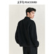 PEACEBIRD Men's Jacket Lapel Executive Winter Double-sided Wool Jacket Casual Business Jacket Black XL
