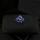Lingchuan enamel flower brooch, men's and women's suit collar button collar pin, sweater corsage accessories, gold edge deep blue