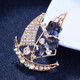 GIEVSZHE brand sailing brooch men's suit European and American corsage women's British style pin buckle Valentine's Day birthday gift square diamond sail brooch silver
