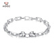 Aido Diamond pt950 platinum bracelet for men, elegant platinum double leopard head bracelet, cross chain body, domineering bracelet (customized) 16-18 grams, length 17-23cm