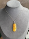 Miyan Huanglong Jade Burmese Yellow Glass Imperial Yellow French Bean Silver Clavicle Pendant Certificate New Style