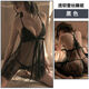 Guiruo jk suit SM thong to seduce boys and girls without support, sexy fully transparent lace large size nightgown suit, black nightgown + T pants