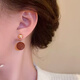 Idel Maillard Coffee Color Retro Contrast Color Ball Earrings Female Niche Design Two-Wear Earrings Light Luxury Earrings E3730 Maillard One Two-Wear Earrings