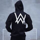 Ji Mi Alan Walker alanwalker three-piece set Jiahao same style DJ trendy autumn and winter hooded men's handsome sweatshirt winter Jiahao same style sweatshirt - black plus velvet M 80-100Jin Jin equals 0.5 kg
