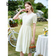 Betu women's new summer dress elegant light national style romantic dress women 2303D05 light apricot S