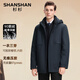 SHANSHAN Shanshan Gänsedaunen-Daunenjacke für Herren, mittellang, einteilig, fünfteilig, abnehmbares Kapuzenfutter, warme und kältebeständige Jacke, Marineblau, 2XL / 185, empfohlen 145–160 Jin Jin entspricht 0,5 kg