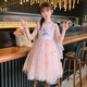 Anneyol Snow White Dress Frozen Girls Summer Dress Older Baby Spring Autumn Puffy Gauze Skirt A841 Pink 110