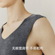 Three-shot naked-feeling seamless brushed cashmere silk 3A antibacterial thermal elastic V-neck men’s vest warm and highly elastic