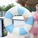 Zhenxiqi adult swimming ring female thickened lifebuoy retro swimming ring inflatable armpit ring adult water swimming equipment blue stripes suitable for 95-150Jin Jin equals 0.5 kg
