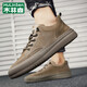 Mulinsen (Mulinsen) Brand Herrenschuhe 2025 Frühlings- und Sommer-Retro-Sportschuhe Non-Slip- und Anti-Out-Outdoor-Arbeitsschuhe Casual Schuhe Männer Khaki (Markenschuhe) 40