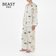 Brutalist Autumn Thoughts Series Mingyue Chinese Style Cotton Print Couple Pajamas Long Sleeve Pants Set Women M