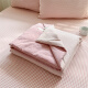 Yunmanqing Class A maternal and infant grade cotton air-conditioned quilt four-piece set soybean pure cotton summer cooling quilt dormitory single and double four-season cotton quilt small grid-pink (pillowcase stripe + plaid) 1.8-sheet style summer quilt four-piece set