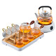 Glass tea set small set household tea making set living room kung fu tea cup side handle teapot simple office tea set 10-head hammer pattern side handle pot + hammer pattern reasonable + filter + 6 tall bowls and cups