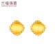 Lukfook Jewelry Pure Gold Silk Gold Buttons Gold Earrings and Earrings as Gifts Priced GJGTBE0016 3.83g (including labor cost 740 yuan) with silicone ear plugs