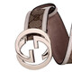 Gucci (Gucci) Золотая двойная G -пряжка ткань с кожаным ремнем для женщин 114876F40IG9761 Ширина блокировки цвета 4 см. Ebony 95