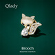 Qlady fox anti-exposure buckle cute corsage brooch high-end women's design sense niche pin fixed clothes birthday gift